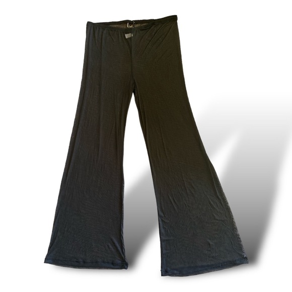 Scarlet Sheer Black Wide Leg Flare Pull On Lounge Pants,Beach,Swim Coverup Siz… - Picture 7 of 8